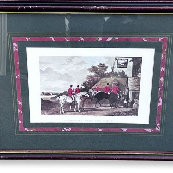 William J Shayer 20th Century French Framed Watercolor Hunt Scene Print Set of 3 - Picture 10 of 13